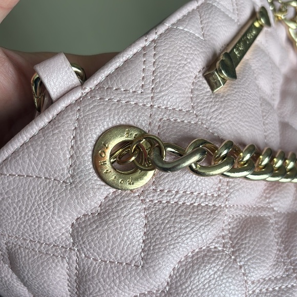 🆑 Betsey Johnson Quilted Puffy Heart Swag Tote. Gray/pink/purple hue Tote Bag - Picture 9 of 17